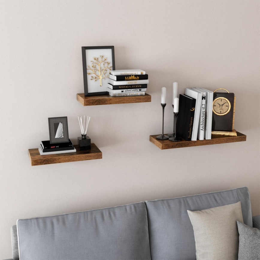 Настенная полка SHELFY, коричневая