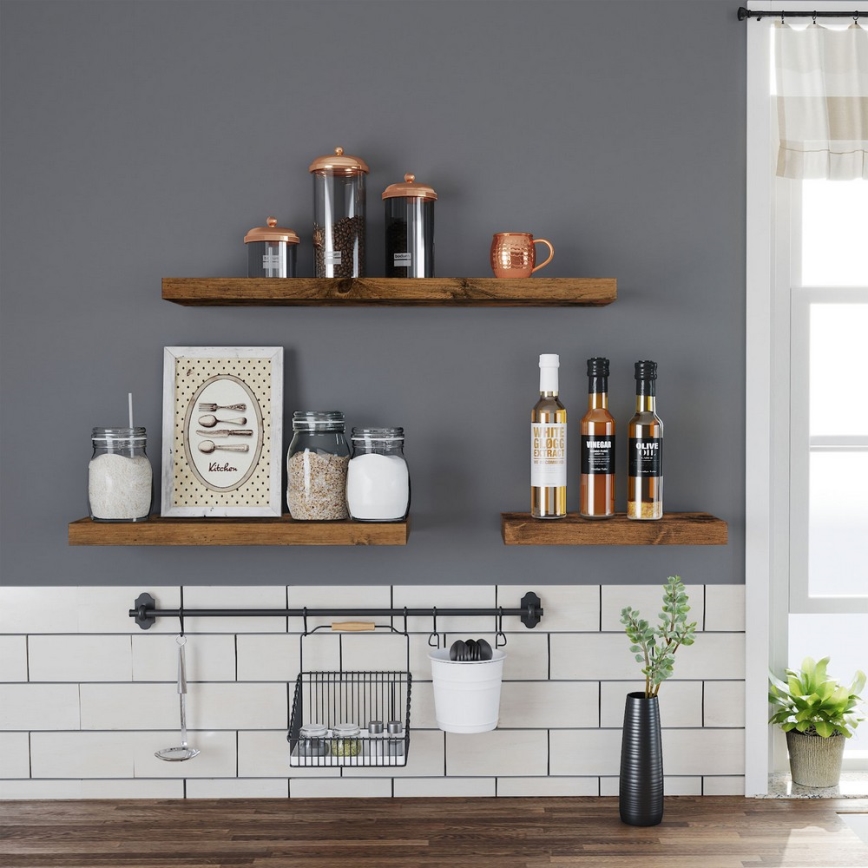 Настенная полка SHELFY коричневая
