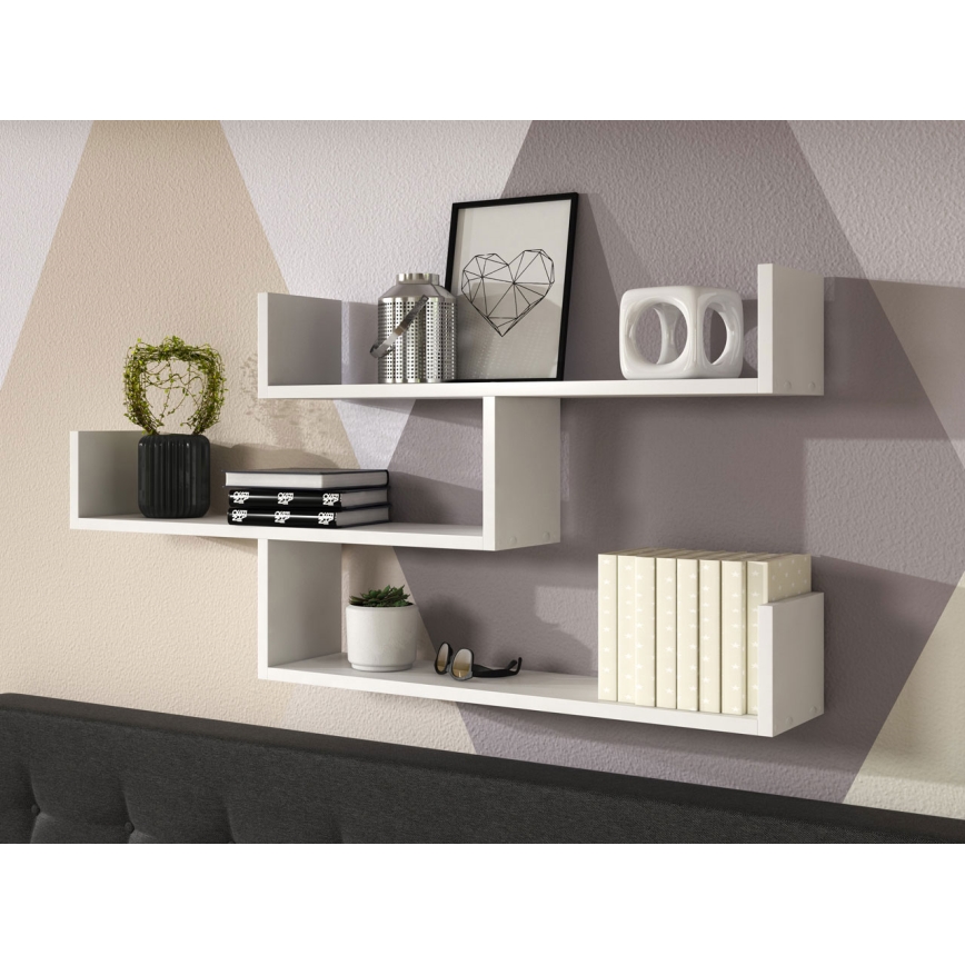 Настенная полка TRIO 119x55x18 см белая