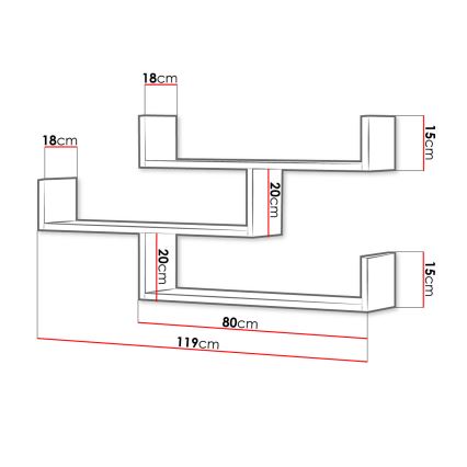 Настенная полка TRIO 55x119 см дуб Вотан