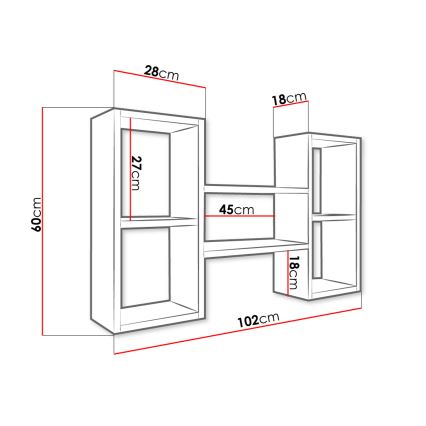 Настенная полка TRIO 60x102 см белый