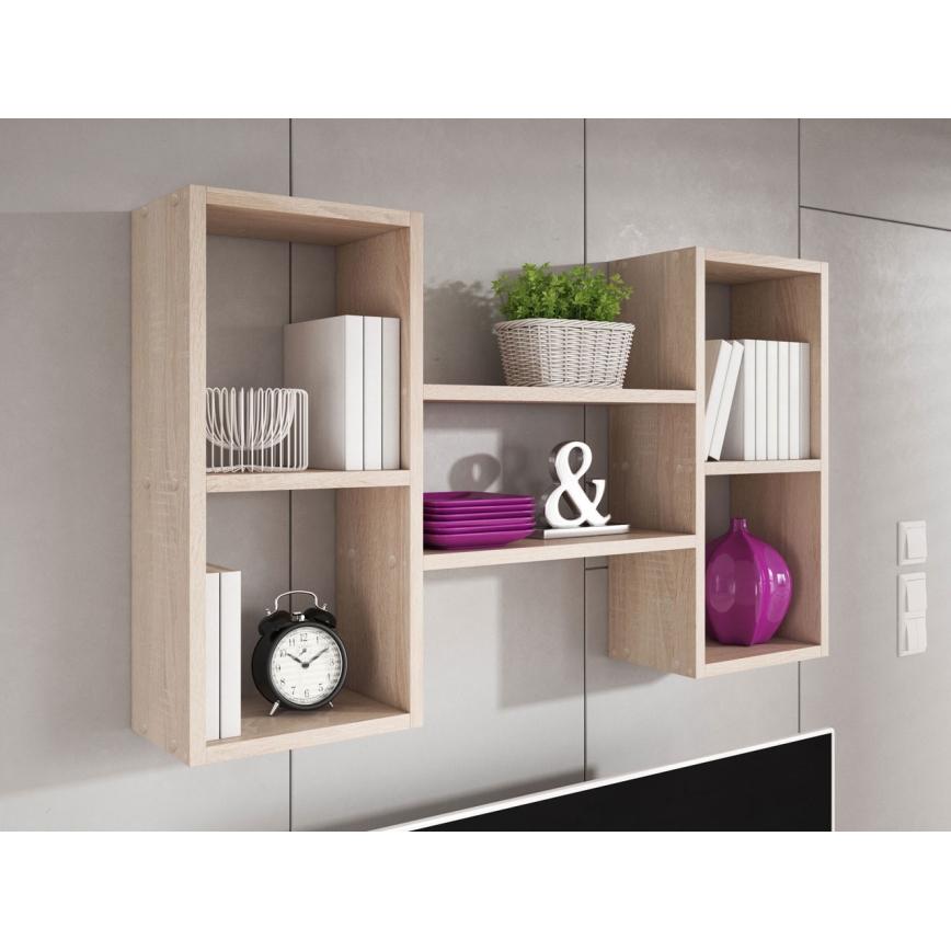 Настенная полка TRIO 60x102 см дуб Сонома