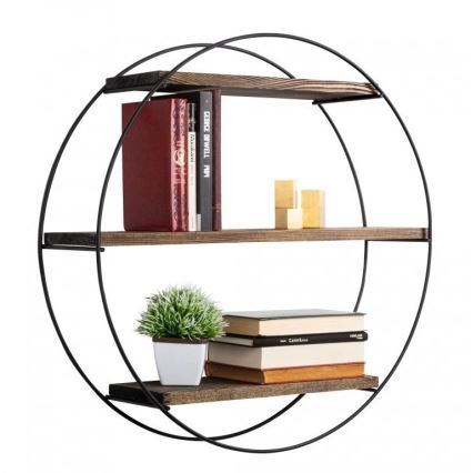 Настенная полка TULIPA 60x15 см ель/черный