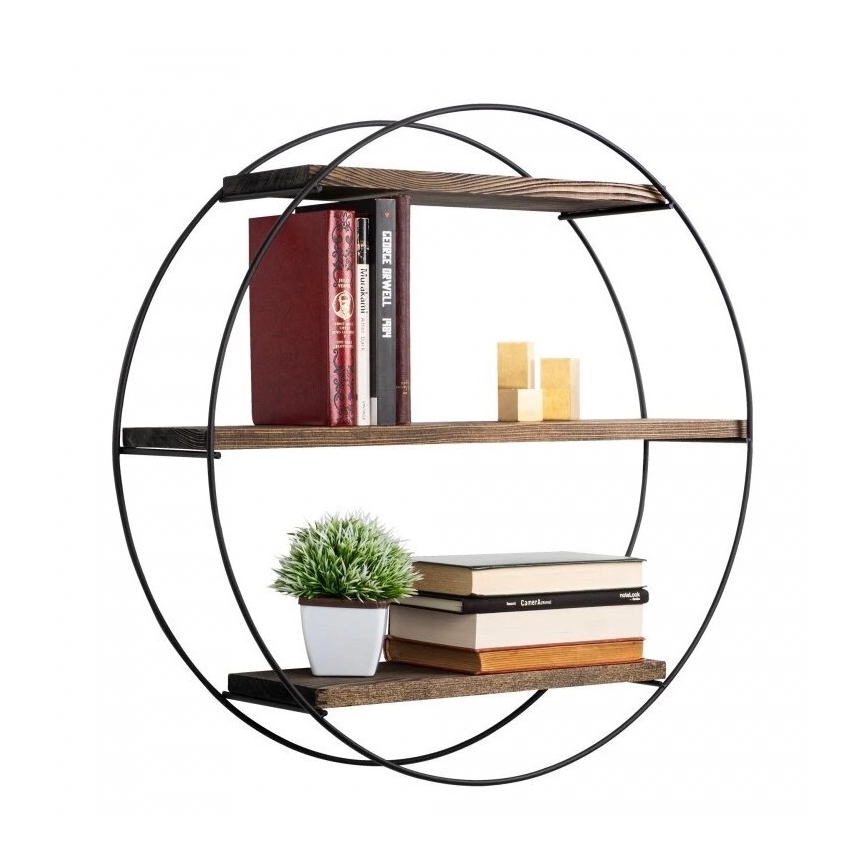 Настенная полка TULIPA 60x15 см ель/черный