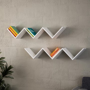 Настенная полка ZIG ZAG 24,5x129 см белая
