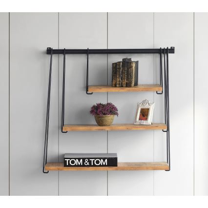 Настенная полка ZIHON 63,5x60 см черный/коричневый