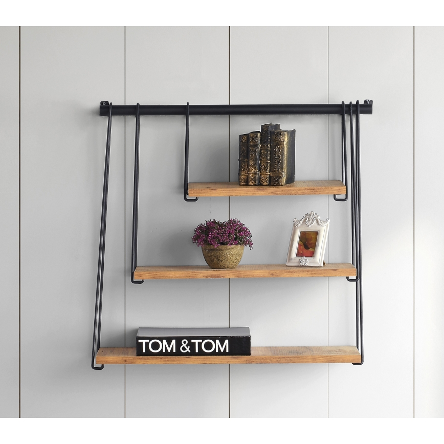 Настенная полка ZIHON 63,5x60 см черный/коричневый