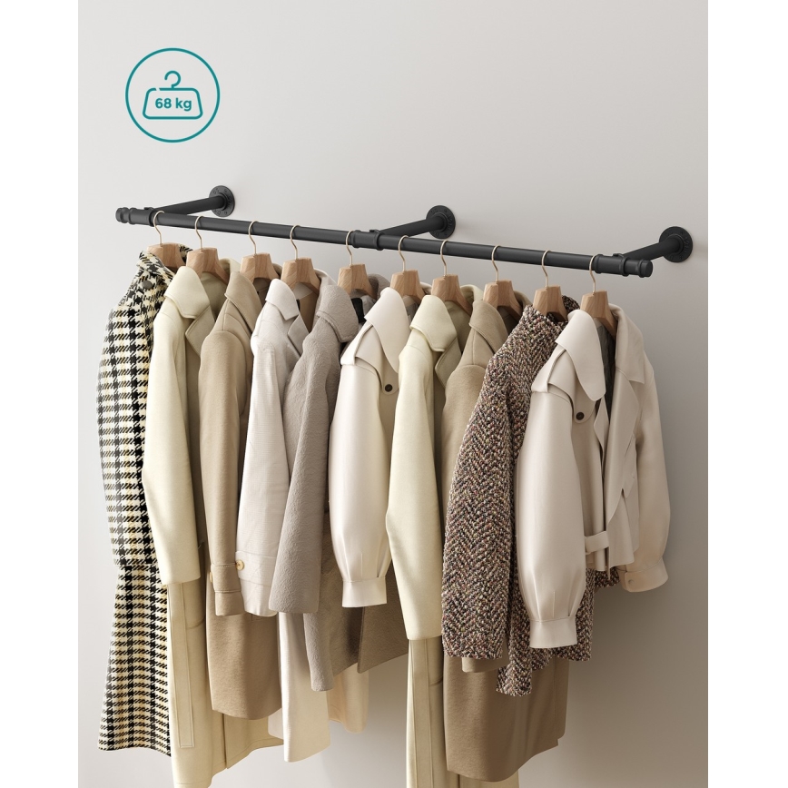 Настенная вешалка для плечиков LINEA, черная