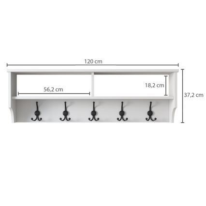 Настенная вешалка RANI 120x37,2 см белый