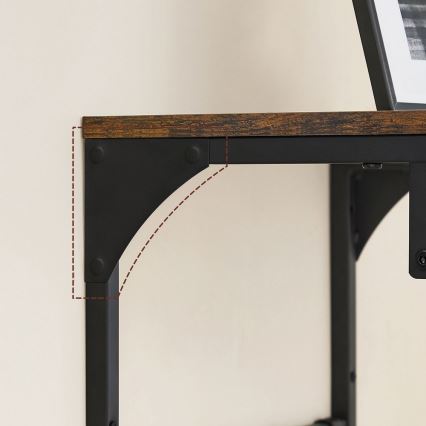 Настенная вешалка с полкой NATE, коричнево-чёрная