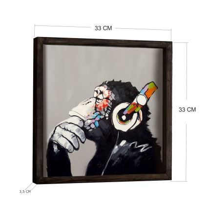 Настенная картина 33x33 см черный/разноцветный
