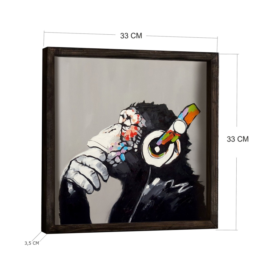 Настенная картина 33x33 см черный/разноцветный