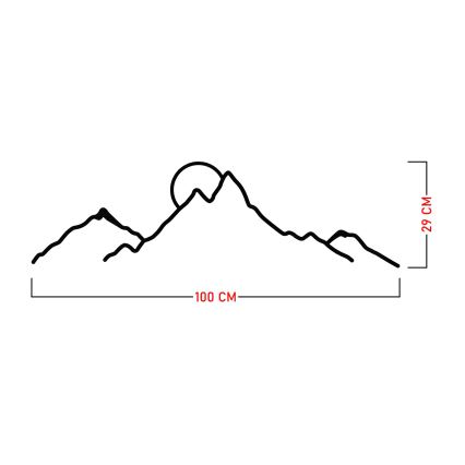 Настенное украшение 100x29 см горы металл