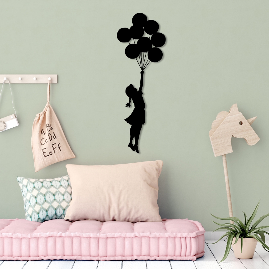 Настенное украшение 100x34 см девочка металл