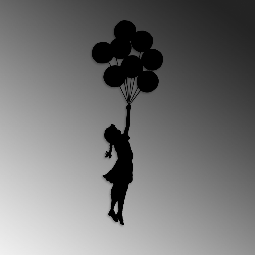 Настенное украшение 100x34 см девочка металл