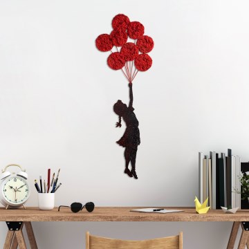 Настенное украшение 100x34 см девочка металл/мох