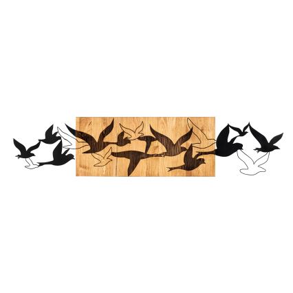 Настенное украшение 111x25 см птицы дерево/металл