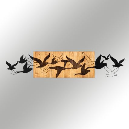 Настенное украшение 111x25 см птицы дерево/металл