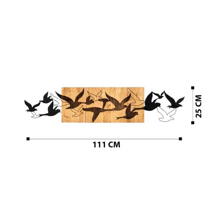 Настенное украшение 111x25 см птицы дерево/металл