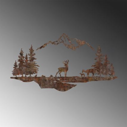 Настенное украшение 2 шт. 70x38 см олень металл/коричневый