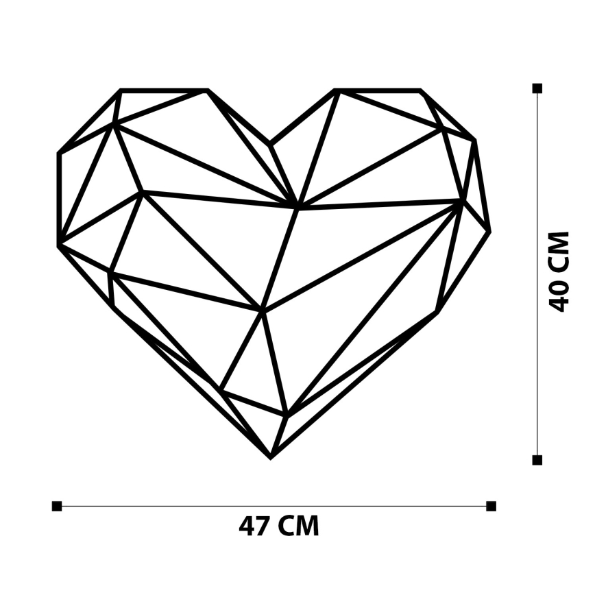 Настенное украшение 47x40 см сердце металл