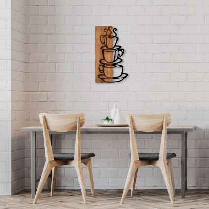 Настенное украшение 58x34 см чашки дерево/металл