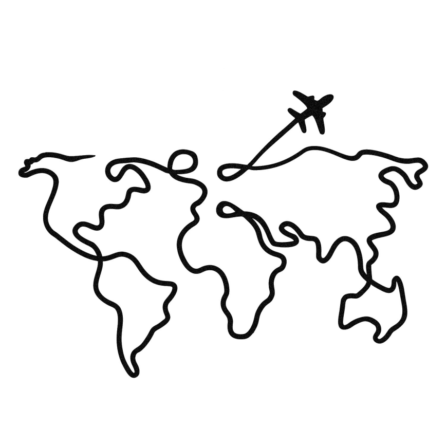 Настенное украшение 60x42 см карта металл