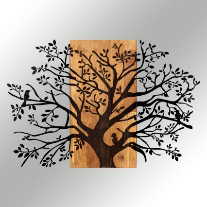 Настенное украшение 85x58 см дерево дерево/металл