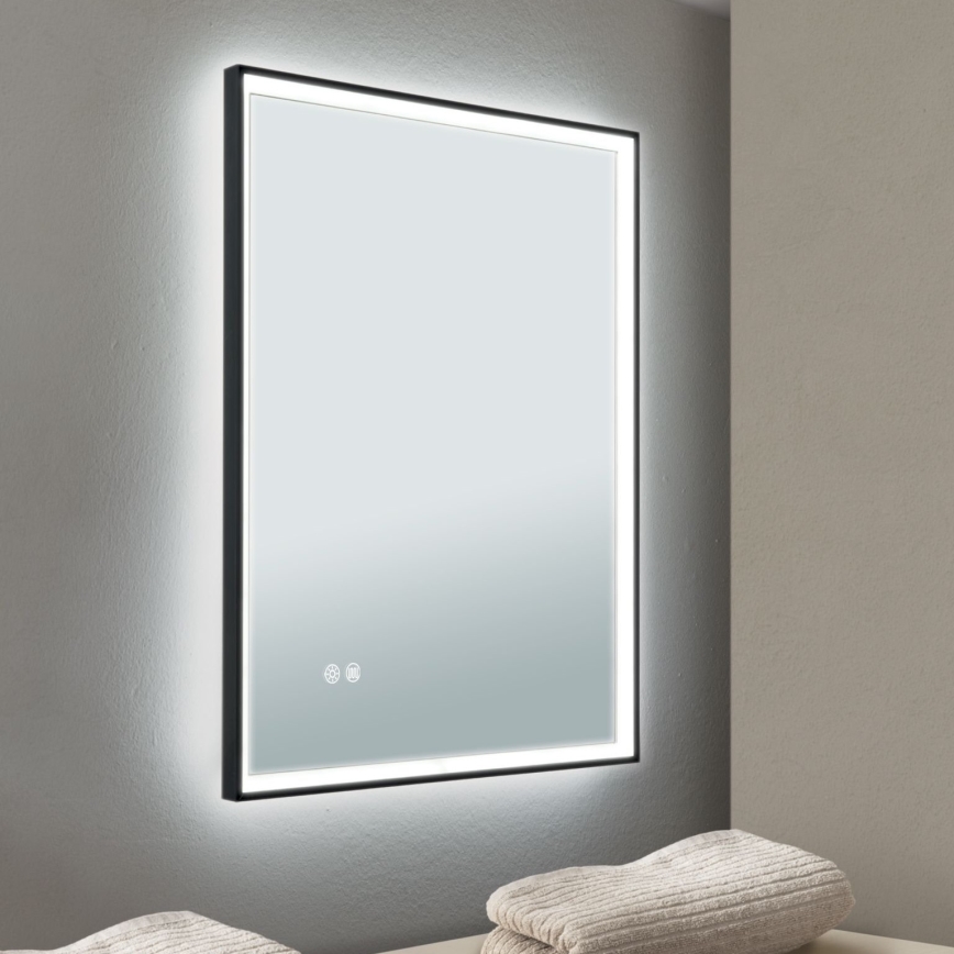 Настенное зеркало для ванной комнаты со светодиодной подсветкой и подогревом FRAME LED/48W/230V 3000/4000/6000K 60x45 см IP44