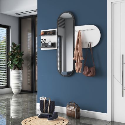 Настенное зеркало RANI 125x120 см белое/черное