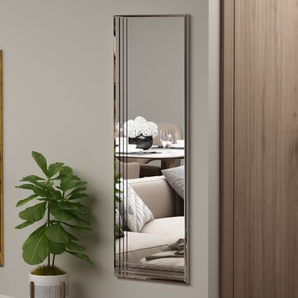 Настенное зеркало TRIO 120x40 см блестящий хром
