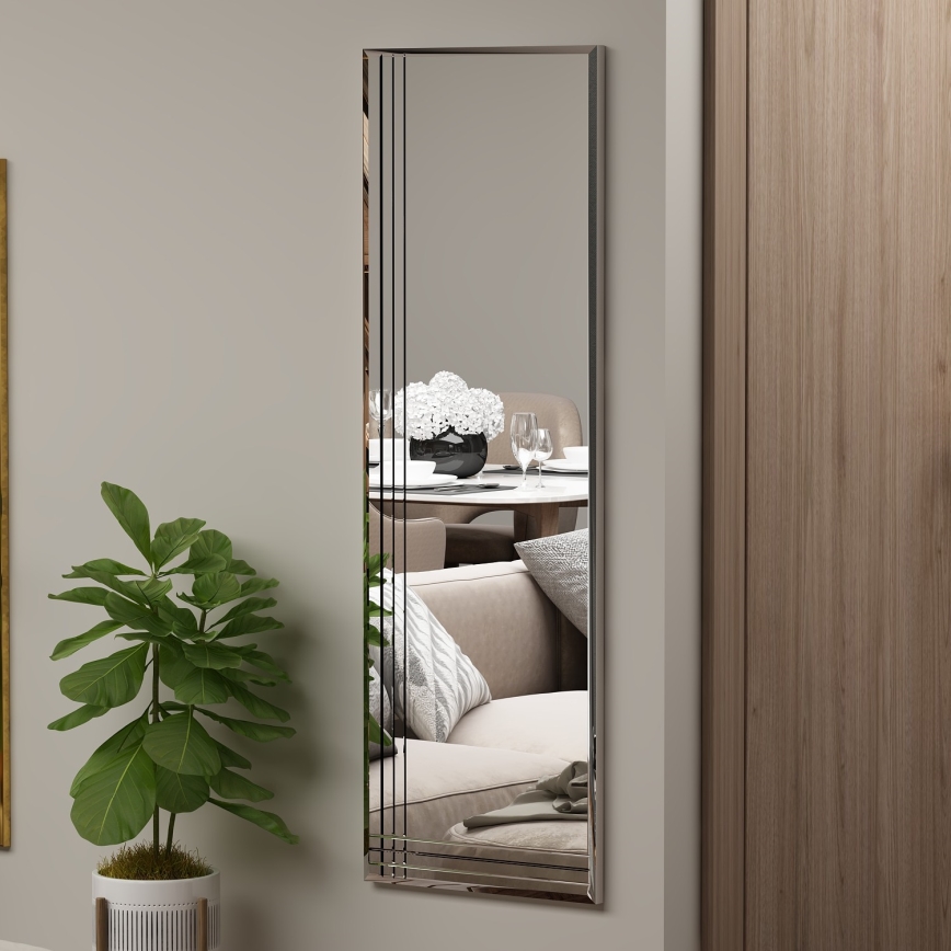 Настенное зеркало TRIO 120x40 см блестящий хром