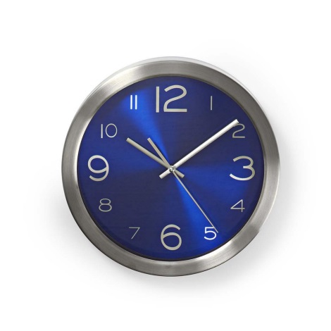 Настенные часы 1xAA/1,5V нержавеющая сталь 30 см синий