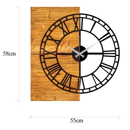 Настенные часы 55x58 см 1xAA дерево/металл