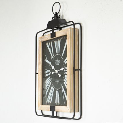 Настенные часы 1xAA 76x46 бежевый/черный