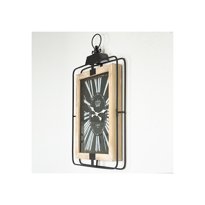 Настенные часы 1xAA 76x46 бежевый/черный