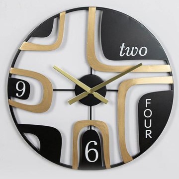 Настенные часы 1xAA диаметр 60 см черный/золотистый