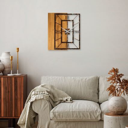 Настенные часы 49x58 см 1xAA дерево/металл