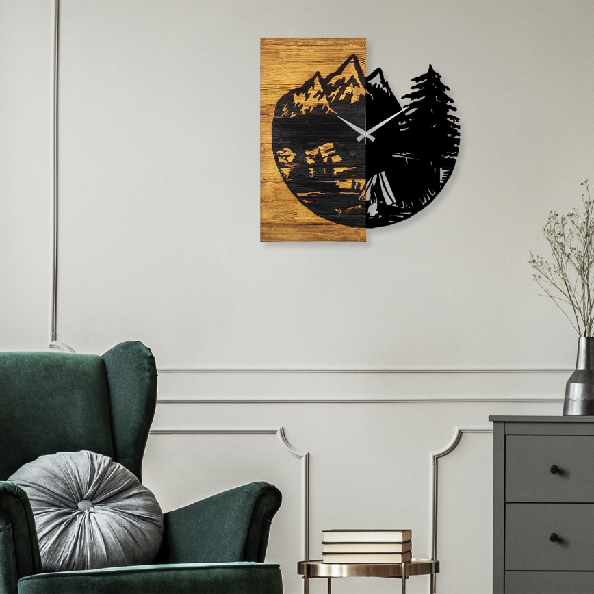 Настенные часы 56x58 см 1xAA дерево/металл