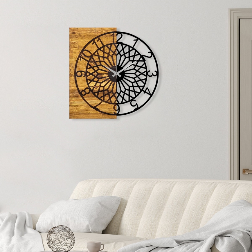 Настенные часы 57x58 см 1xAA дерево/металл