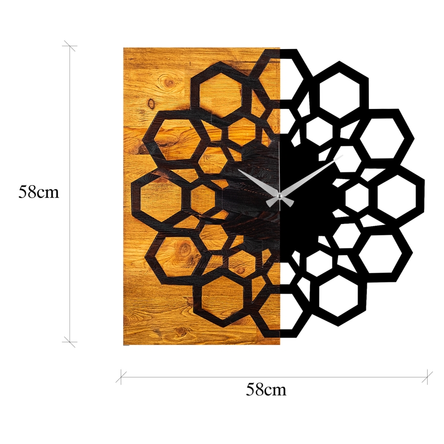 Настенные часы 58x58 см 1xAA дерево/металл
