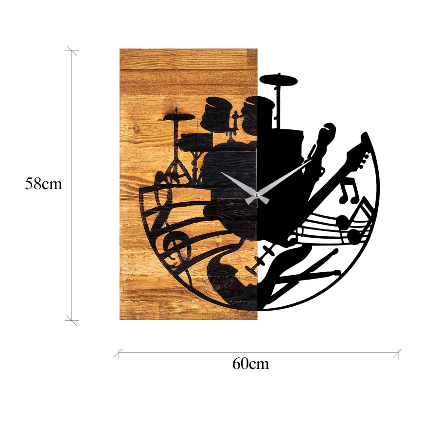 Настенные часы 60x58 см 1xAA дерево/металл