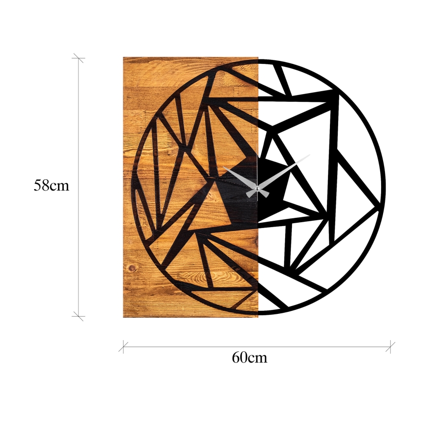 Настенные часы 60x58 см 1xAA дерево/металл