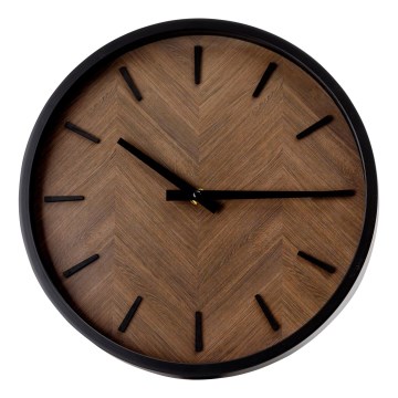Настенные часы диаметр 30 см 1xAA черный/коричневый