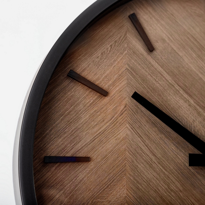 Настенные часы диаметр 30 см 1xAA черный/коричневый