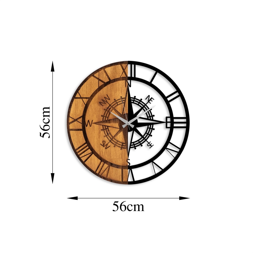 Настенные часы диаметр 56 см 1xAA дерево/металл