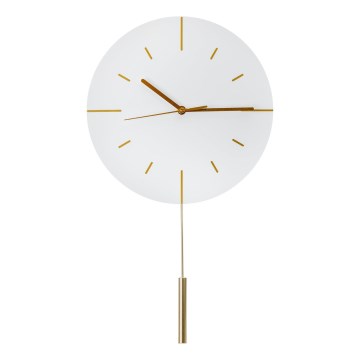 Настенные часы с маятником диаметр 30 см 1xAA белый/золотистый