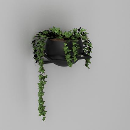 Настенный цветочный горшок 27x29 см черный