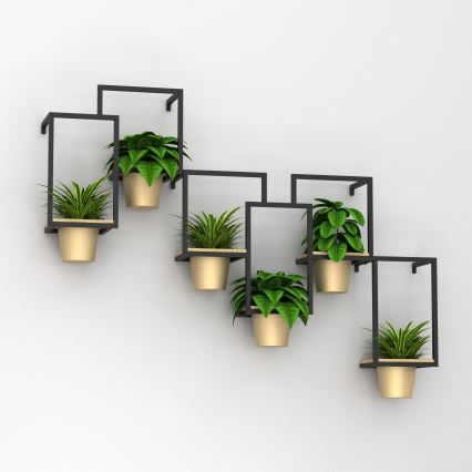 Настенный цветочный горшок 38x18 см золотой