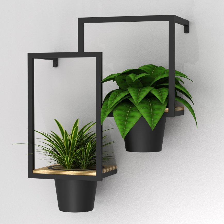 Настенный цветочный горшок 46x36 см черный